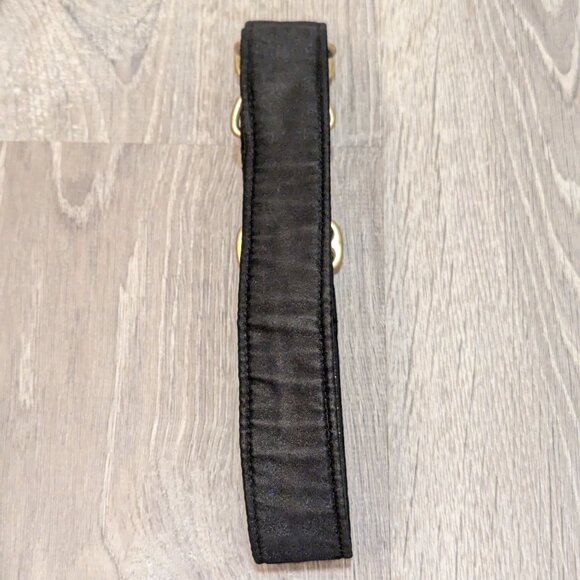 Handmade 1.5" Gold Black Brown and Beige Martingale Dog Collar 22" - Picture 6 of 6